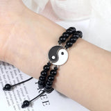 Tai Chi Couple Bracelets Yin Yang & Natural Stone Beaded Bracelet