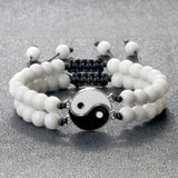 Tai Chi Couple Bracelets Yin Yang & Natural Stone Beaded Bracelet