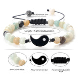 Tai Chi Couple Bracelets Yin Yang & Natural Stone Beaded Bracelet