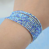 10pcs Colorful Rhinestone Stretch Bracelets For Women Bling Girl Gift