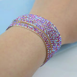 10pcs Colorful Rhinestone Stretch Bracelets For Women Bling Girl Gift