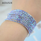 Elastic Bracelet Bangle Crystal Rhinestones Wedding Jewelry Gift
