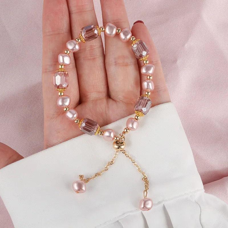 Freshwater Pearl Bracelet for Women Summer Crystal Bracelet
