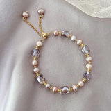 Freshwater Pearl Bracelet for Women Summer Crystal Bracelet