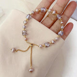 Freshwater Pearl Bracelet for Women Summer Crystal Bracelet