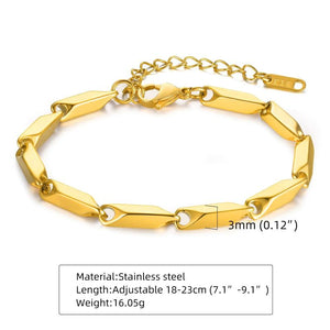 Gold-Plated Bamboo Bracelet Men's Jewelry