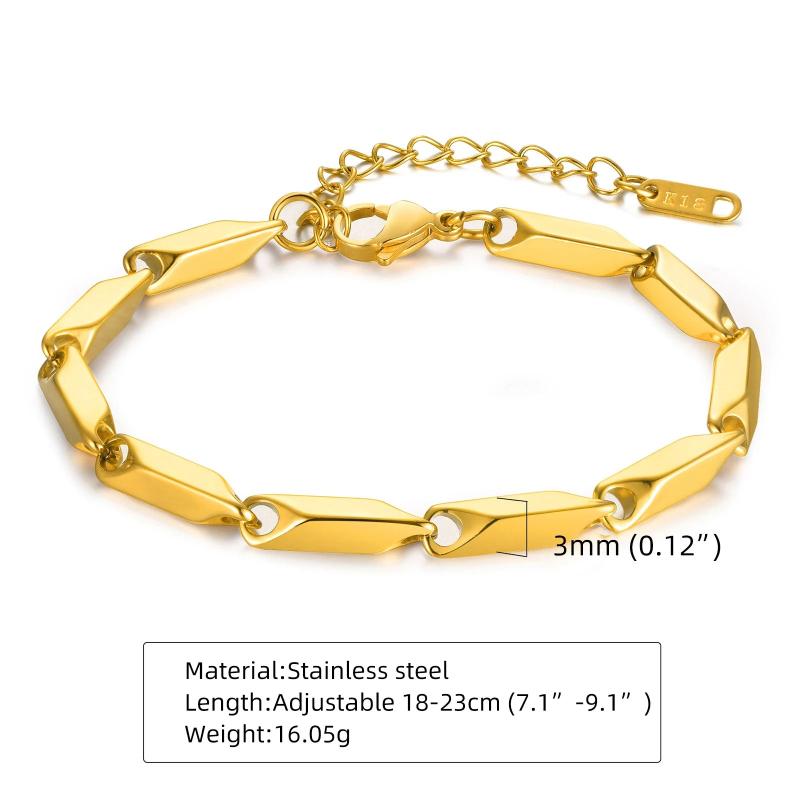 Gold-Plated Bamboo Bracelet Men's Jewelry