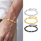 Gold-Plated Bamboo Bracelet Men's Jewelry