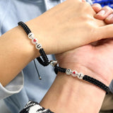 Fluorescent I LOVE U Charm Couple Bracelet Hand Woven Adjustable