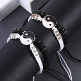 Tai Chi Yin Yang Braided Bracelets Set for Couple Friends