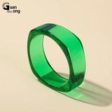 Geometric Resin Bangle Bracelet Vintage Jewelry