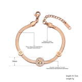 Clay Crystal Tree Charm Bracelet Stainless Steel Snake Chain Jewelry