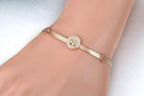 Clay Crystal Tree Charm Bracelet Stainless Steel Snake Chain Jewelry