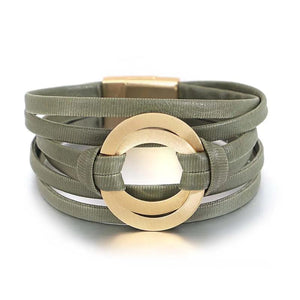 Christmas Leather Bracelet for Women Beaded Wrap