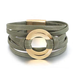 Christmas Leather Bracelet for Women Beaded Wrap