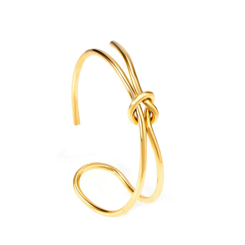Knot Shape Bangle Stainless Steel Cuff Bracelet Gift