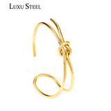Knot Shape Bangle Stainless Steel Cuff Bracelet Gift