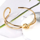Knot Shape Bangle Stainless Steel Cuff Bracelet Gift