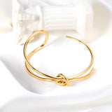 Knot Shape Bangle Stainless Steel Cuff Bracelet Gift