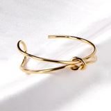 Knot Shape Bangle Stainless Steel Cuff Bracelet Gift