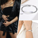 Customize Couple Stainless Steel Heart Charm Bracelets, Promise Bracelet