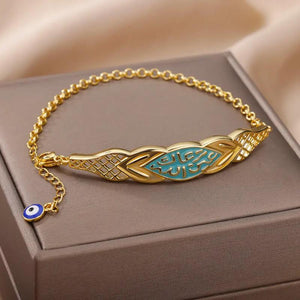 Enamel Evil Eye Bracelet Hollow Cross BFF Lucky Gift