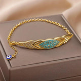 Enamel Evil Eye Bracelet Hollow Cross BFF Lucky Gift
