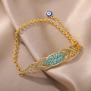 Enamel Evil Eye Bracelet Hollow Cross BFF Lucky Gift