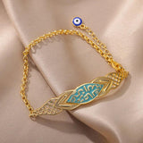 Enamel Evil Eye Bracelet Hollow Cross BFF Lucky Gift