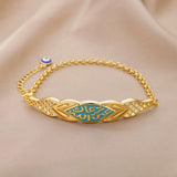 Enamel Evil Eye Bracelet Hollow Cross BFF Lucky Gift