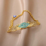 Enamel Evil Eye Bracelet Hollow Cross BFF Lucky Gift