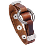 Handcraft Brown Leather Bracelets Unisex Casual Wristbands