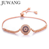Cubic Zirconia Eye Charm Chain Bracelet, Evil Eyes for Women