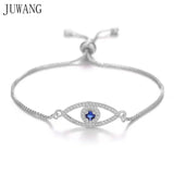 Cubic Zirconia Eye Charm Chain Bracelet, Evil Eyes for Women