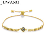 Cubic Zirconia Eye Charm Chain Bracelet, Evil Eyes for Women
