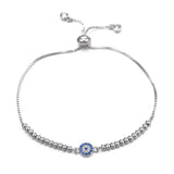 Cubic Zirconia Eye Charm Chain Bracelet, Evil Eyes for Women