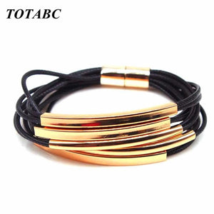 Leather Bracelet Women Charm Bangle Wrist Bracelet Christmas Gift