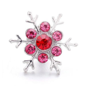 Snowflake Crystal 18mm Snap Button for Bracelet