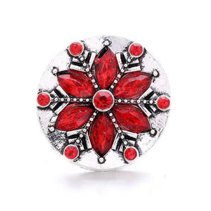 Snowflake Crystal 18mm Snap Button for Bracelet