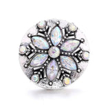 Snowflake Crystal 18mm Snap Button for Bracelet