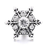 Snowflake Crystal 18mm Snap Button for Bracelet