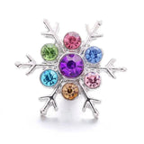Snowflake Crystal 18mm Snap Button for Bracelet