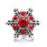 Snowflake Crystal 18mm Snap Button for Bracelet