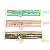 Bohemian Leather Bracelet with Crystal Charm - Christmas Women's Jewelry