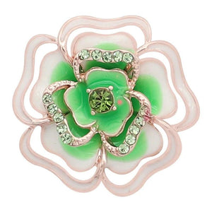 Flower Love Christmas Crystal Gemstone Birthstone 18Mm Snap Button