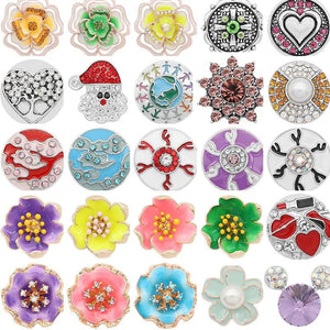 Flower Love Christmas Crystal Gemstone Birthstone 18Mm Snap Button