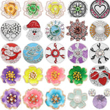 Flower Love Christmas Crystal Gemstone Birthstone 18Mm Snap Button
