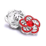 Flower Love Christmas Crystal Gemstone Birthstone 18Mm Snap Button