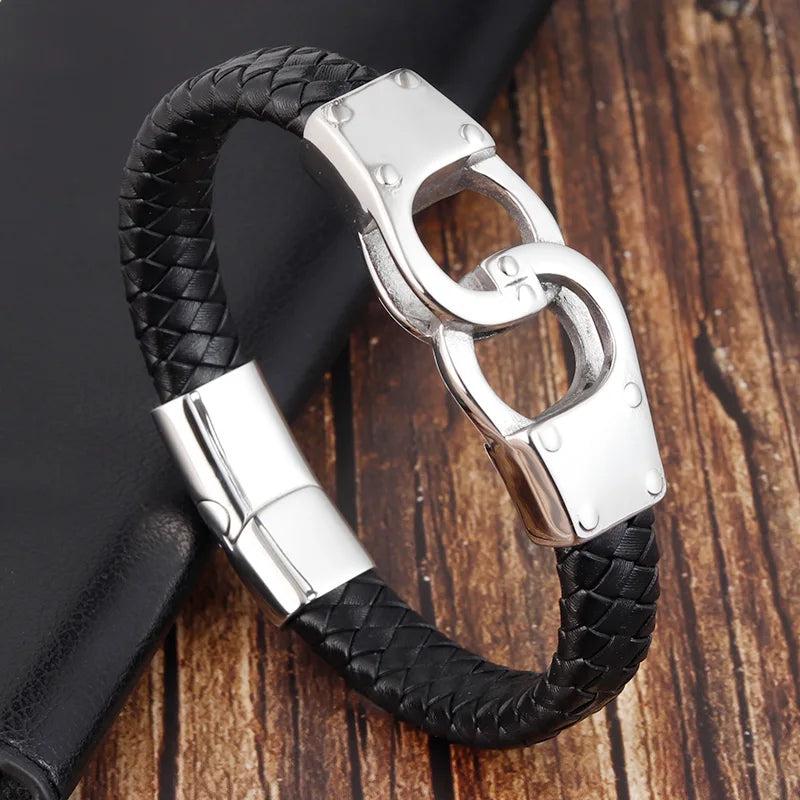 Stainless Steel Double Ring Bracelet Charm Bangle