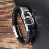 Stainless Steel Double Ring Bracelet Charm Bangle